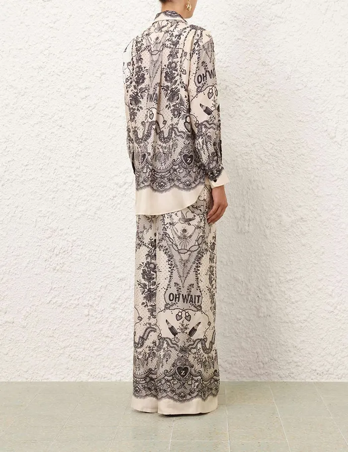 Women Zimmermann Tops Crush Relaxed Shirt Ivory Locket