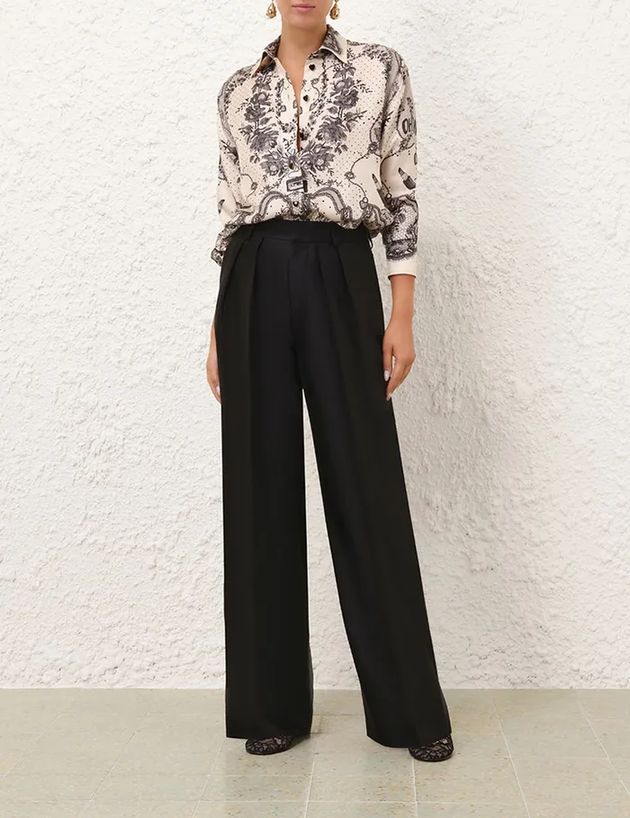 Women Zimmermann Tops Crush Relaxed Shirt Ivory Locket