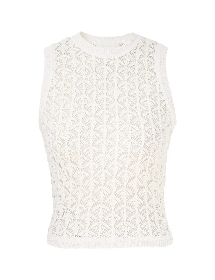 Women Zimmermann Tops Wylie Crop Tank Top Ivory