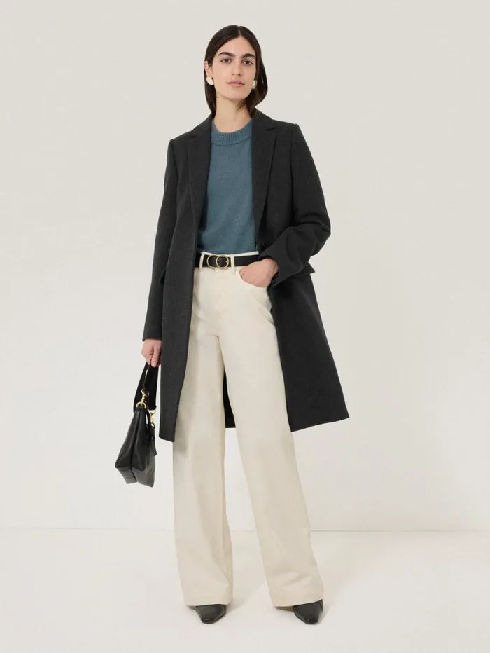 Wool Blend City Coat Grey Women Jigsaw Coats and Jackets