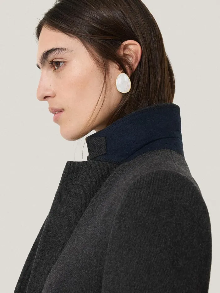 Wool Blend City Coat Grey Women Jigsaw Coats and Jackets