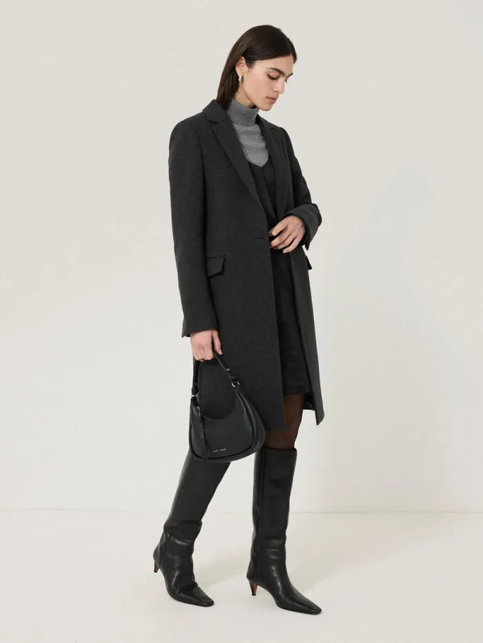 Wool Blend City Coat Grey Women Jigsaw Coats and Jackets
