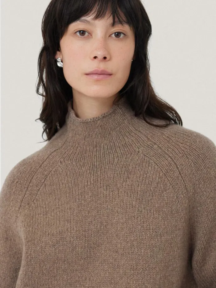 Wool Blend Snowdon Jumper Taupe Women Jigsaw Knitwear and Cashmere