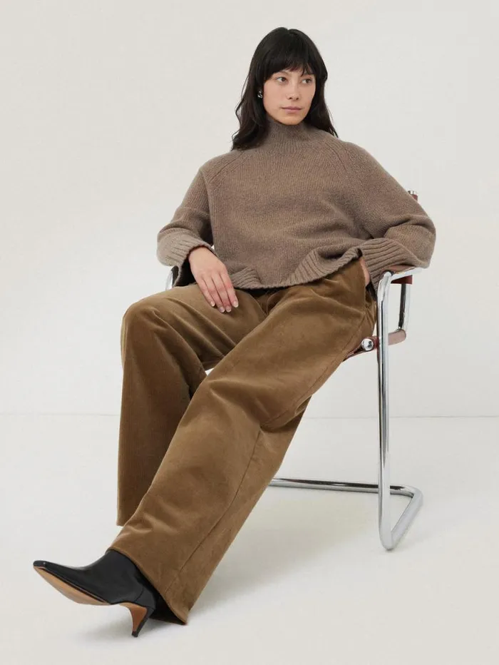 Wool Blend Snowdon Jumper Taupe Women Jigsaw Knitwear and Cashmere