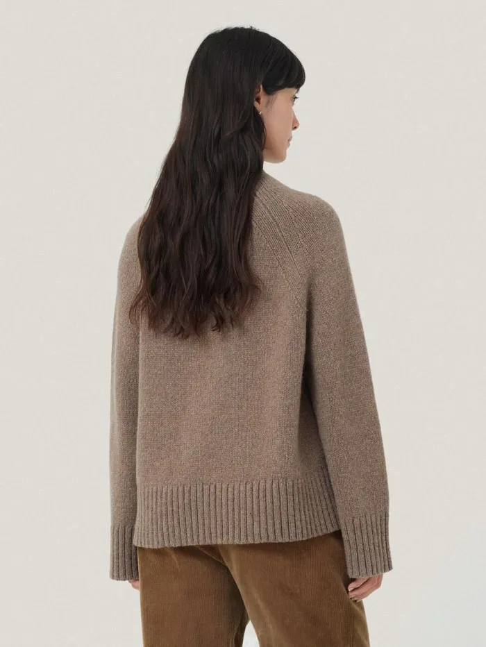 Wool Blend Snowdon Jumper Taupe Women Jigsaw Knitwear and Cashmere