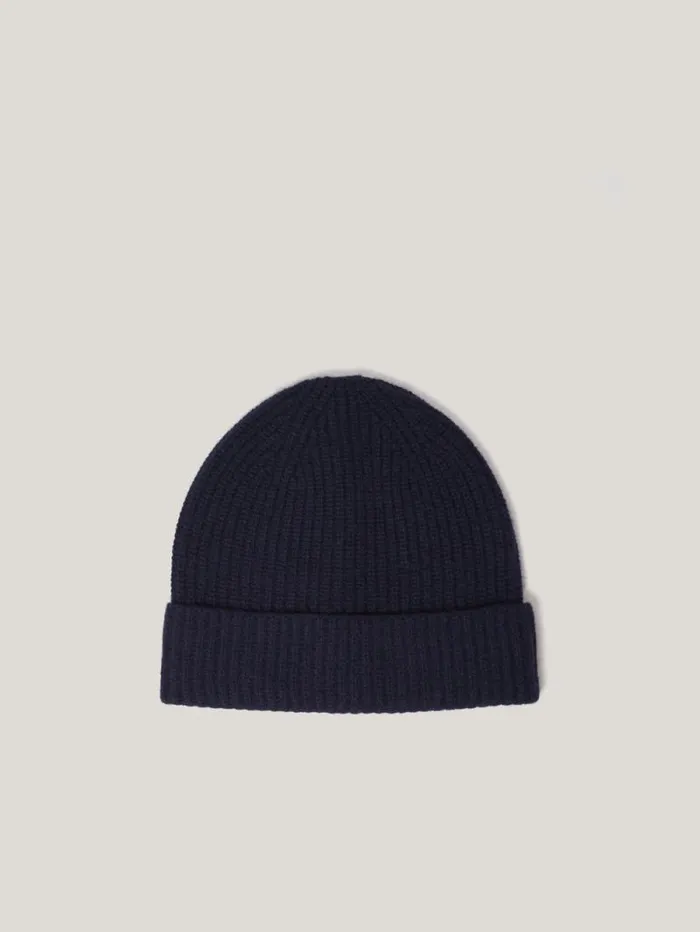 Wool Cashmere Blend Beanie Navy Women Jigsaw Hats and Gloves