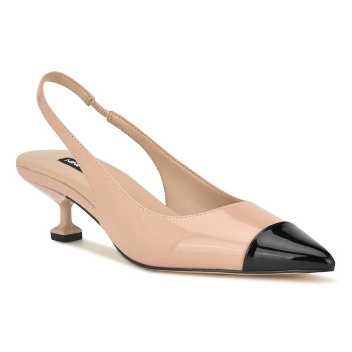 Workit Pointy Cap Toe Slingbacks Light Natural Patent Women Nine West Heels Workit Pointy Cap Toe Slingbacks Light Natural Patent Women Nine West Heels