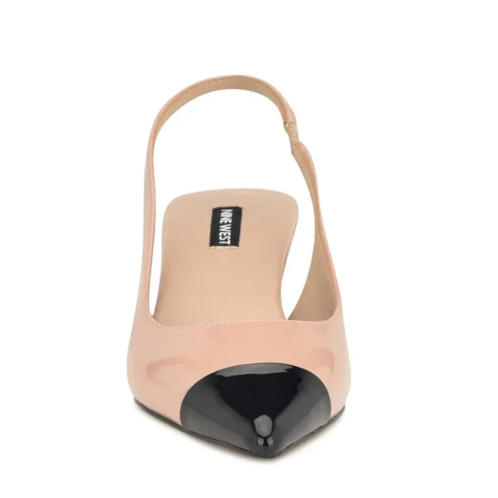 Workit Pointy Cap Toe Slingbacks Light Natural Patent Women Nine West Heels Workit Pointy Cap Toe Slingbacks Light Natural Patent Women Nine West Heels