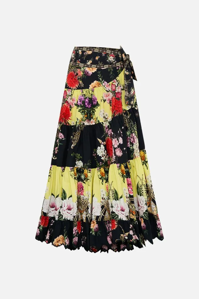 WRAP SKIRT WITH GATHERED PANELS ADORNED IN ALEXANDRIA Adorned In Alexandria Womens Camilla Skirts