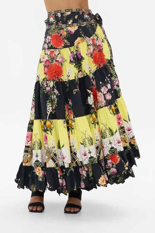 WRAP SKIRT WITH GATHERED PANELS ADORNED IN ALEXANDRIA Adorned In Alexandria Womens Camilla Skirts
