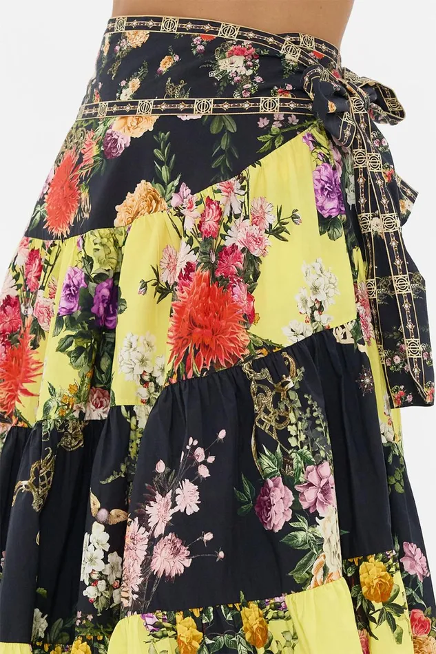 WRAP SKIRT WITH GATHERED PANELS ADORNED IN ALEXANDRIA Adorned In Alexandria Womens Camilla Skirts