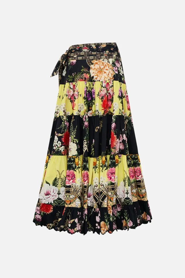 WRAP SKIRT WITH GATHERED PANELS ADORNED IN ALEXANDRIA Adorned In Alexandria Womens Camilla Skirts
