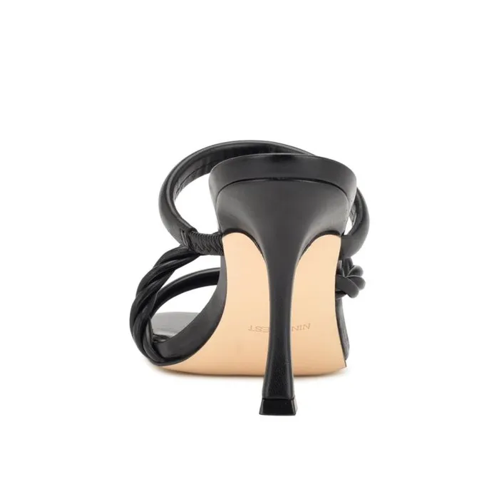 Yester Heeled Slide Sandals Black Women Nine West Sandals