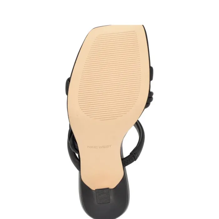 Yester Heeled Slide Sandals Black Women Nine West Sandals