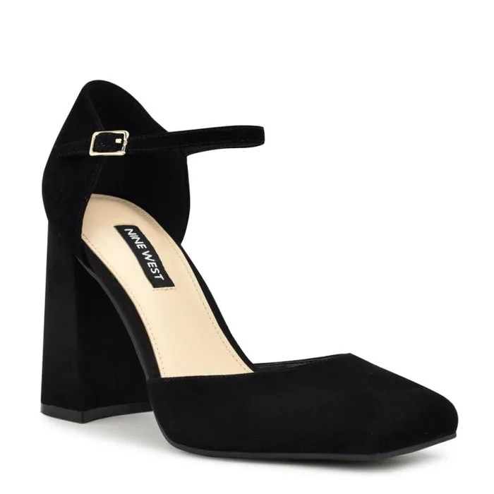 Youda Ankle Strap Pumps Black Women Nine West Heels Youda Ankle Strap Pumps Black Women Nine West Heels
