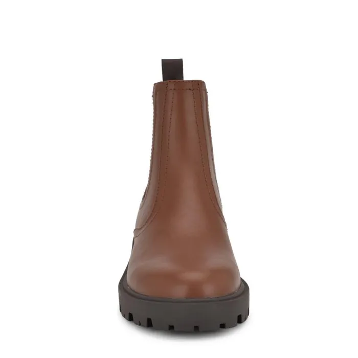 Yullon Lug Sole Chelsea Booties Dark Brown Women Nine West Boots and Booties