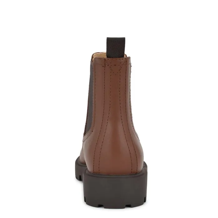 Yullon Lug Sole Chelsea Booties Dark Brown Women Nine West Boots and Booties